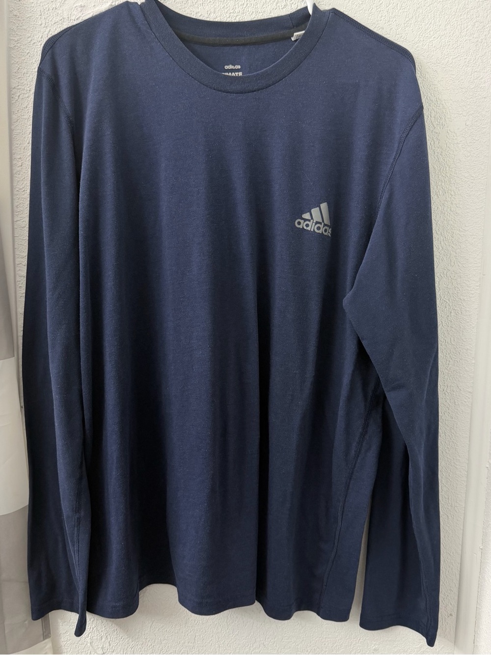 adidas Men's Ultimate Long Sleeve Tee - Navy Blue - Size XL - Performance